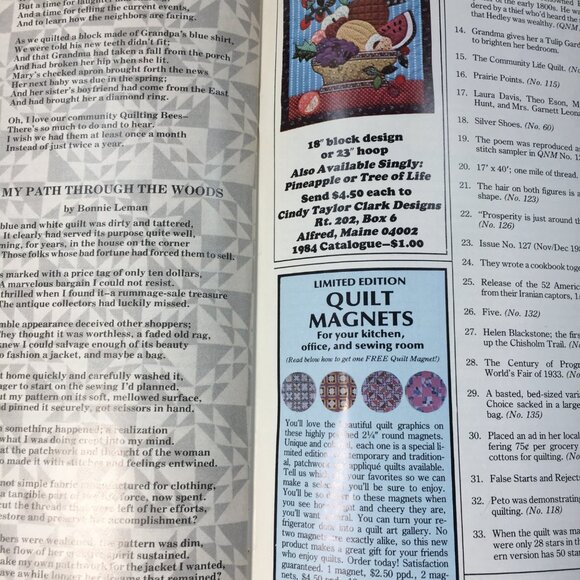 Quilters Newsletter Magazine Special 15th Anniversary Issue 1984 Tips Patterns - Picture 8 of 8